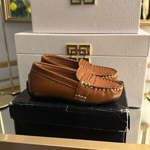 Leather Polo Ralph Lauren Size 5 1/2 toddler Tan telly penny loafers
